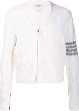 Thom Browne кардиган фактурной вязки с полосками 4-Bar