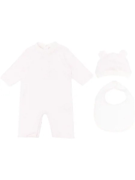 Fendi Kids комплект из ромпера и шапки с нагрудником