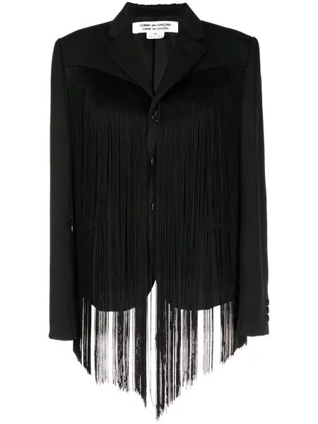 Comme Des Garçons Comme Des Garçons fringed-detail wool blazer