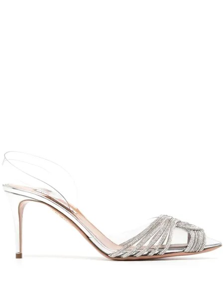 Aquazzura туфли Gatsby Sling, серебристый