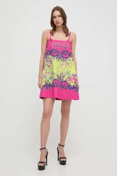 Джинсовое платье Versace Jeans Couture, розовый