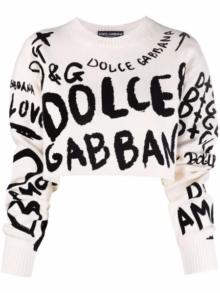 Dolce & Gabbana укороченный джемпер с логотипом