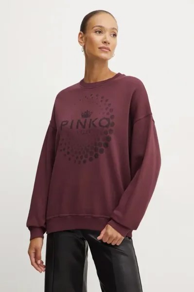 Хлопковая толстовка Pinko, бордовый