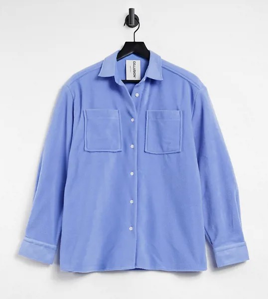 Голубая флисовая куртка-рубашка COLLUSION-Голубой