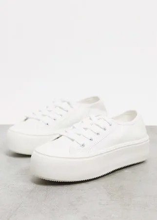 Белые кроссовки на платформе New Look-Белый