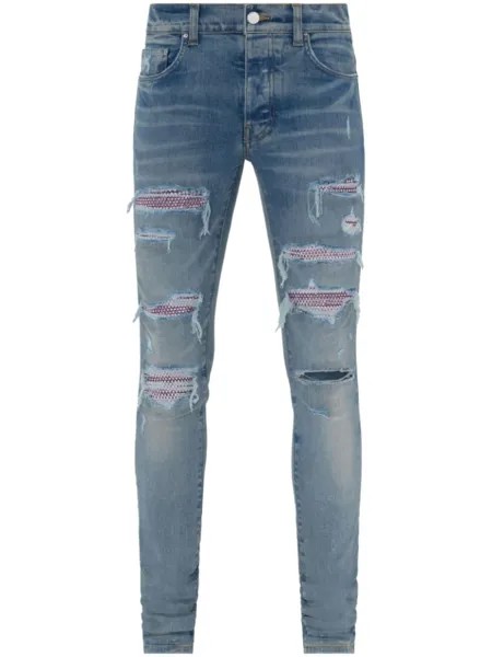 AMIRI джинсы скинни с эффектом потертости, синий
