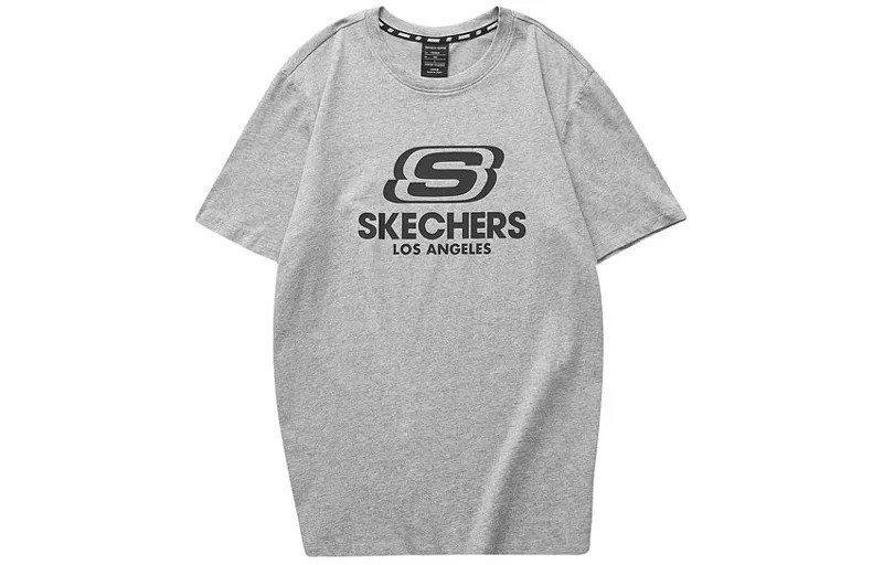 Футболка унисекс, средний цвет, серый меланж Skechers, серый