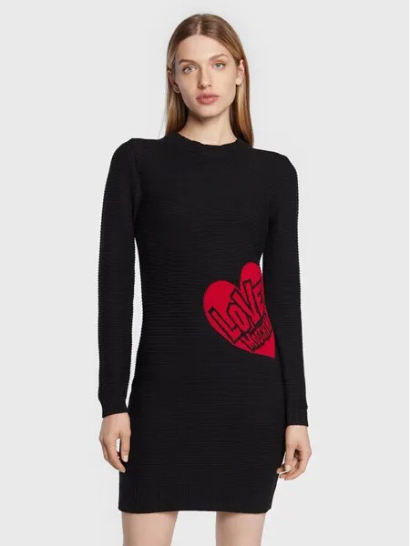 Трикотажное платье обычного кроя Love Moschino, черный