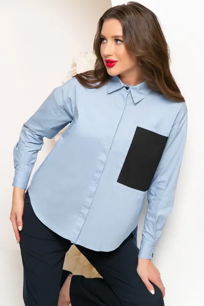 Рубашка женская LT Collection Акцент голубая 48 RU