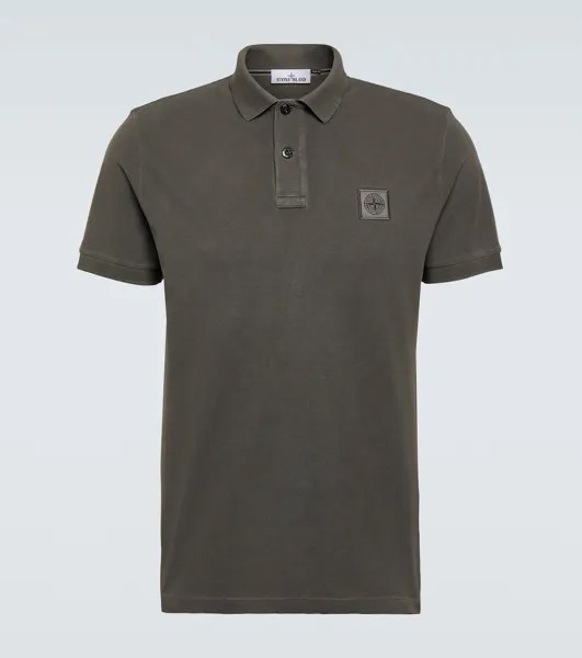 Рубашка-Поло Compass из хлопкового пике Stone Island, серый