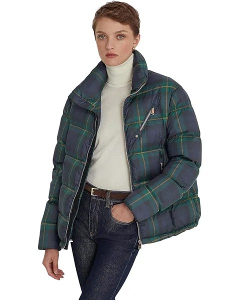 Пальто LAUREN Ralph Lauren Plaid Quilted Down, цвет Blue/Green Multi