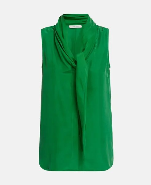 Шелковая блузка-рубашка без рукавов Dorothee Schumacher, зеленый