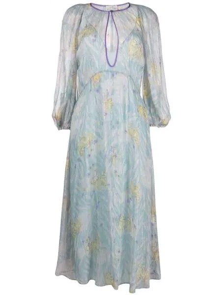 Forte Forte шифоновое платье миди с цветочным принтом