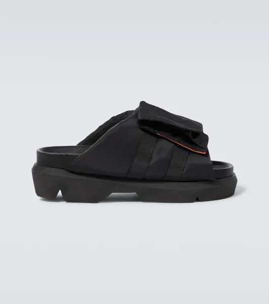 Шлепанцы с карманами Sacai, черный