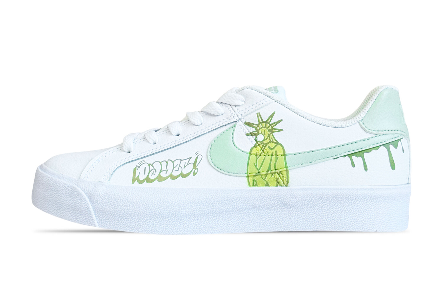 Кроссовки Nike Court Royale Skateboarding Shoes Women's Low-top White, светло-зеленый