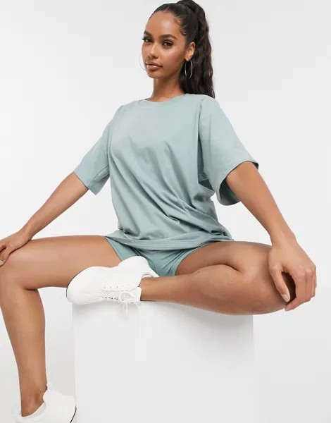 Шалфейно-зеленая футболка oversized от комплекта ASOS DESIGN-Зеленый цвет