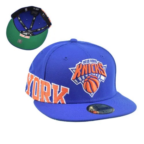 Мужская кепка New Era New York Knicks Side 59Fifty с сине-зеленым низом