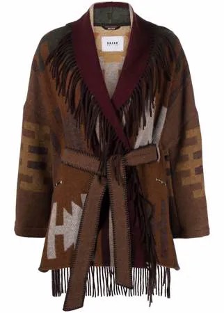 Bazar Deluxe пальто с поясом и бахромой
