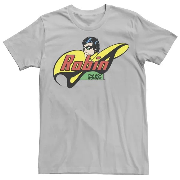 Мужская футболка Robin The Boy Wonder Comics DC Comics, серебристый