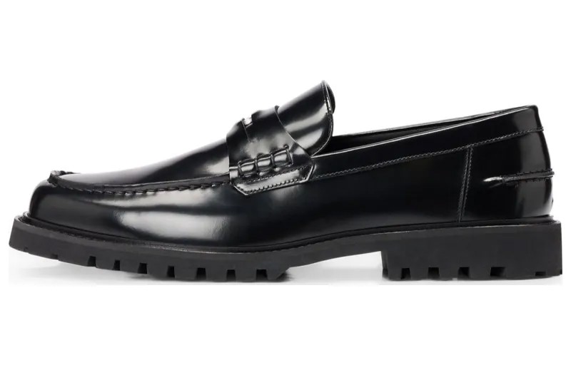Кожаные мокасины с логотипом BOSS Hugo Boss