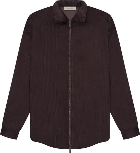 Рубашка Fear of God Essentials Corduroy Shirt Jacket 'Plum', коричневый