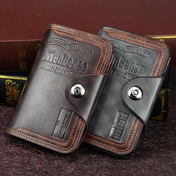 Мужской кошелек Короткие европейские и американские моды мешок большой емкости Магнитные Clasp Три раза мужской кошелек