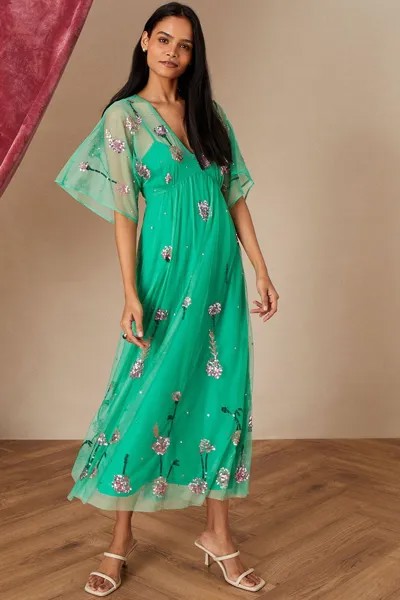 Платье миди с декором 'Alice' Monsoon, зеленый