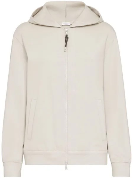 Brunello Cucinelli худи на молнии, нейтральный цвет
