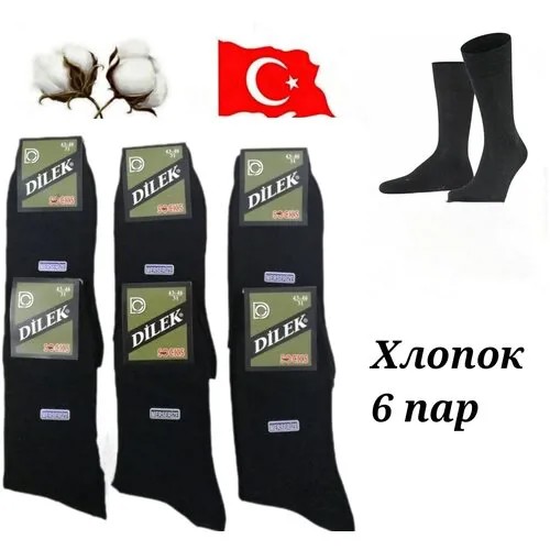 Мужские носки DILEK Socks, 6 пар, размер 43-46, черный
