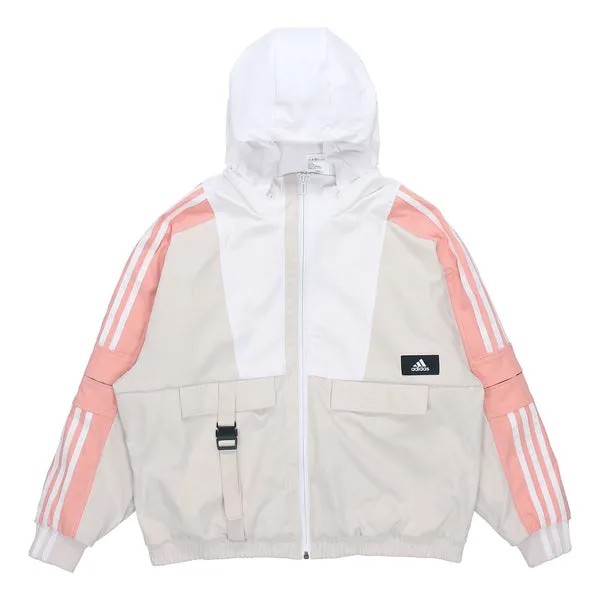 Куртка (WMNS) adidas Str Jkt Warm Training Sports Storage Simple Hooded Fleece Lined Jacket Light Grey, серый