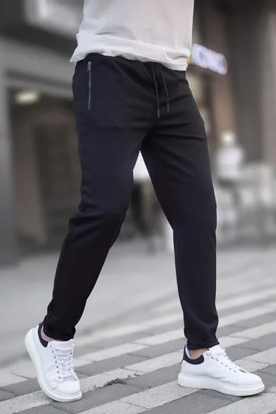 Черные мужские брюки с молнией 6520 MADMEXT