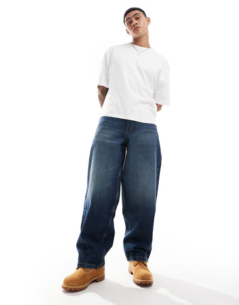 ASOS DESIGN – темно-синие мешковатые джинсы
