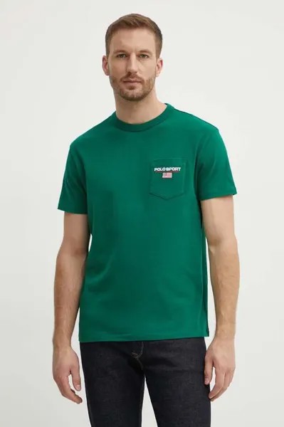 Хлопковая футболка Polo Ralph Lauren, зеленый