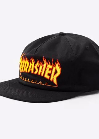 Кепка THRASHER Flame Logo Emb Snapback Black 2021