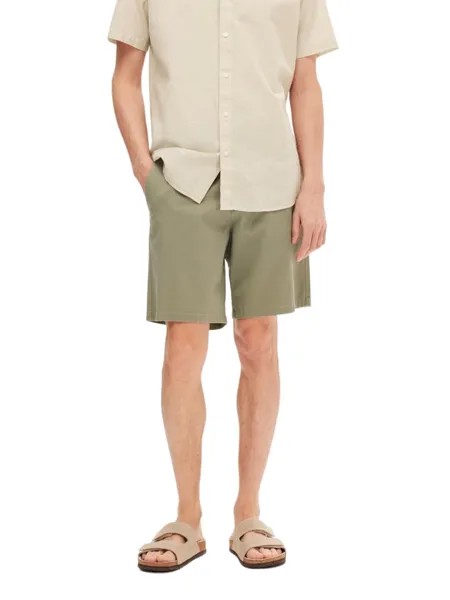 Тканевые шорты SELECTED HOMME, зеленый