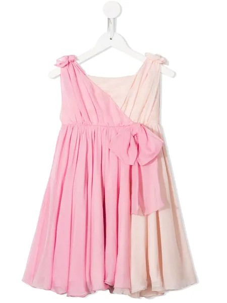 Dolce & Gabbana Kids two-tone silk wrap dress