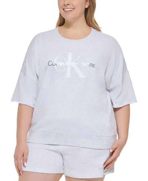 Модный толстовка больших размеров с логотипом и графическим рисунком Calvin Klein Jeans
