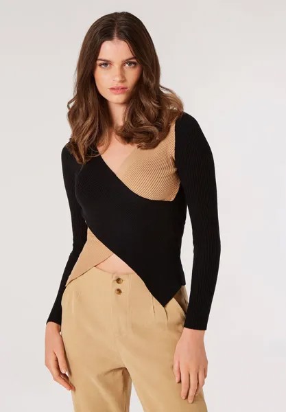 Свитер Two Colour Wrap Apricot, черный