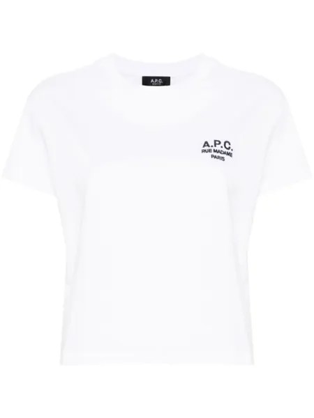 A.P.C. футболка с вышитым логотипом, белый