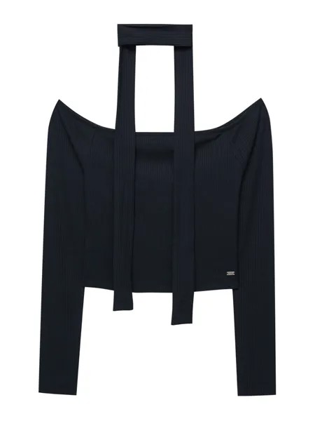Лонгслив Pull&Bear, черный