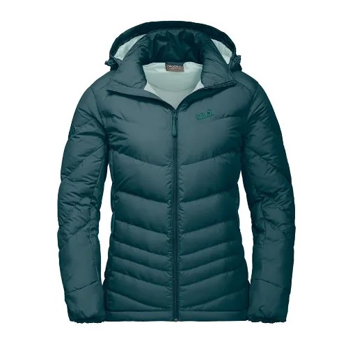 Пуховик Jack Wolfskin, укороченный, размер XS, зеленый