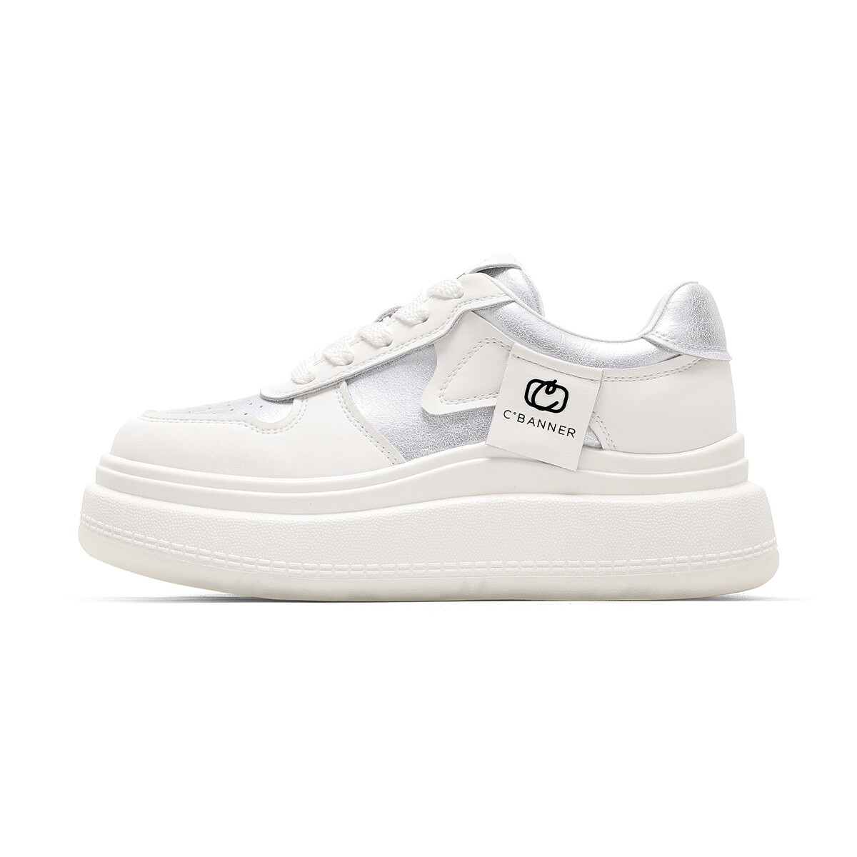 Кроссовки C°BANNER Skateboarding Shoes Women's Low-top Silver, серебряный