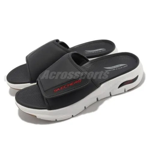 Skechers Arch Fit Sandal-Day Trip Black White Men Slip On Sandals 237371-BKRD