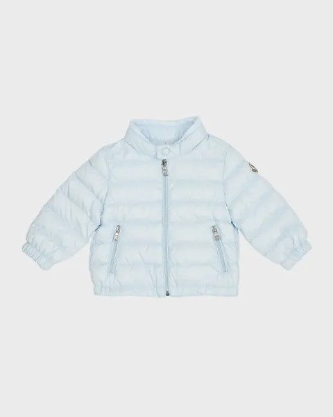 Пуховик Acorus для мальчика, размер 6М-3 Moncler, цвет Light Blue
