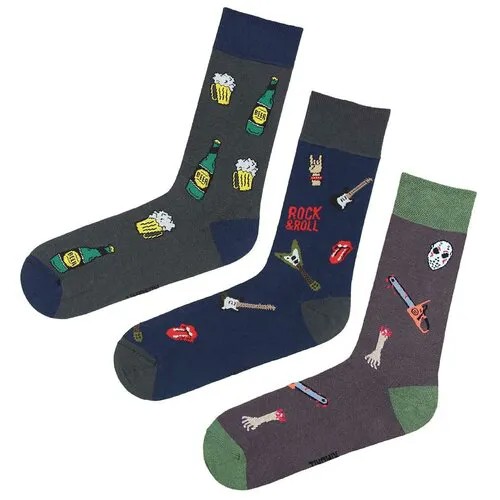 Набор носков 3 пары 36-41 цветные спортивные подарок детские женские мужские модные принт смешные веселые хлопок гетры высокие теплые для бега