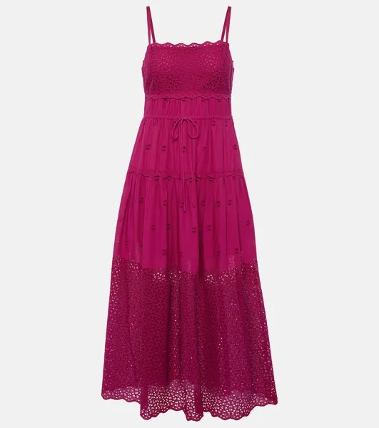 Платье макси Isadore из хлопковой вуали Ulla Johnson, красный