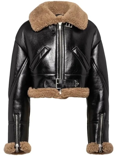 Prada укороченная дубленка, черный