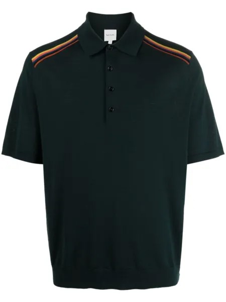 Paul Smith рубашка поло с отделкой Artist Stripe, зеленый