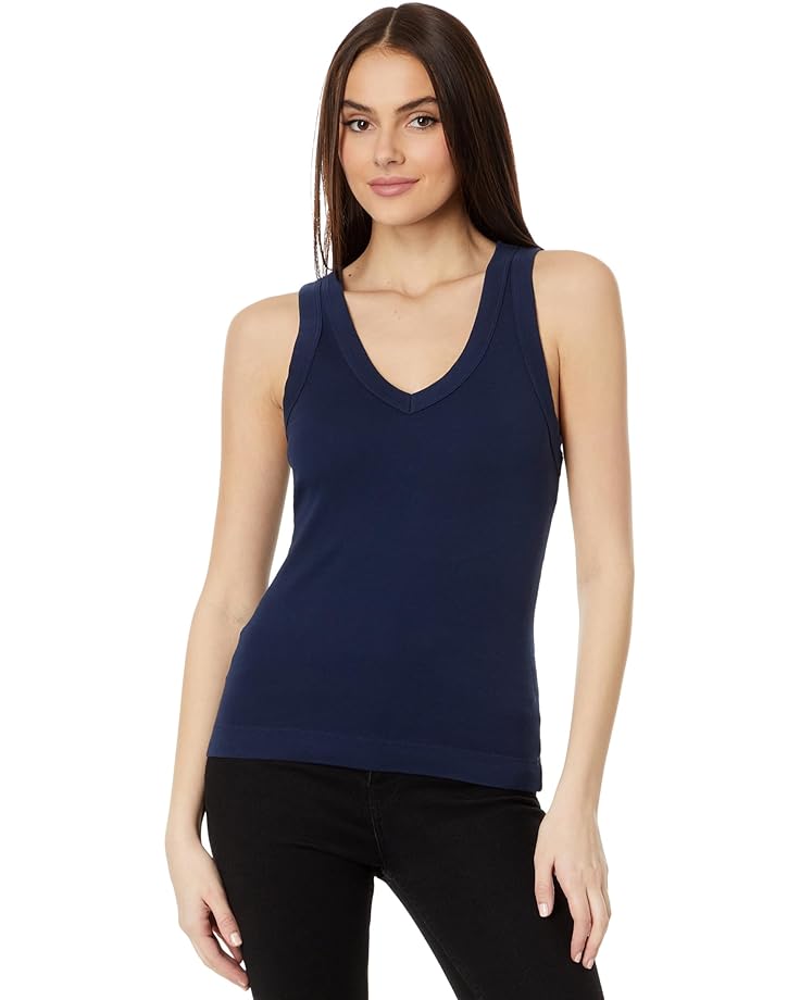 Топ Michael Stars Maya 1X1 Cotton V-Neck Wide Binding Tank, цвет Nocturnal