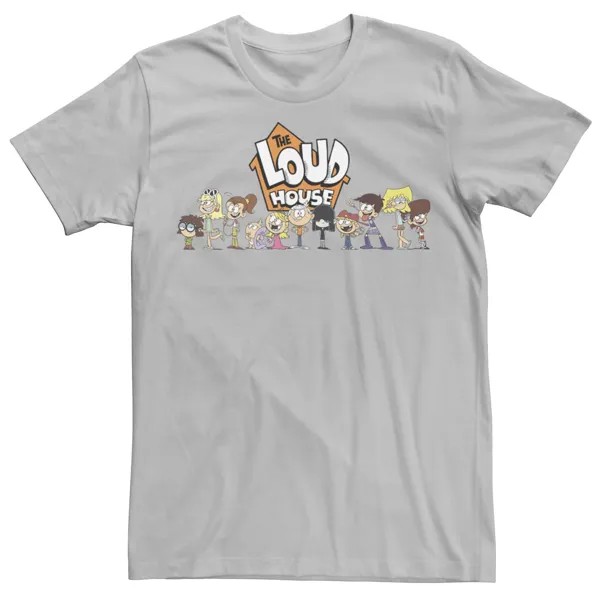 Мужская футболка The Loud House Group Shot Licensed Character, серебристый
